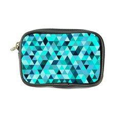 Teal Triangles Pattern Coin Purse by LoolyElzayat