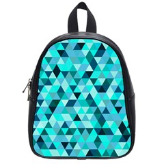 Teal Triangles Pattern School Bag (small) by LoolyElzayat