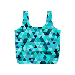 Teal Triangles Pattern Full Print Recycle Bag (s) by LoolyElzayat