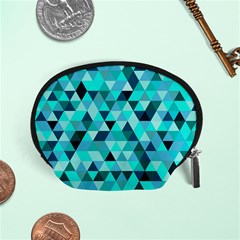 Teal Triangles Pattern Accessory Pouch (small) by LoolyElzayat