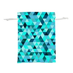 Teal Triangles Pattern Lightweight Drawstring Pouch (m) by LoolyElzayat