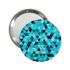 Teal Triangles Pattern 2 25  Handbag Mirrors by LoolyElzayat