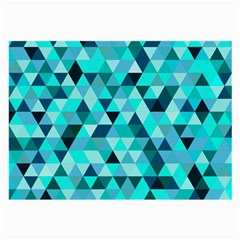 Teal Triangles Pattern Large Glasses Cloth by LoolyElzayat