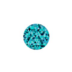 Teal Triangles Pattern 1  Mini Buttons by LoolyElzayat