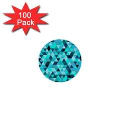 Teal Triangles Pattern 1  Mini Buttons (100 Pack)  by LoolyElzayat