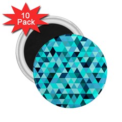 Teal Triangles Pattern 2 25  Magnets (10 Pack)  by LoolyElzayat