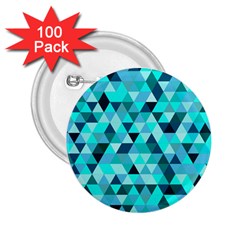 Teal Triangles Pattern 2 25  Buttons (100 Pack)  by LoolyElzayat