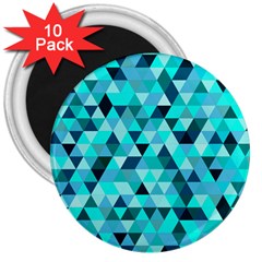 Teal Triangles Pattern 3  Magnets (10 Pack)  by LoolyElzayat