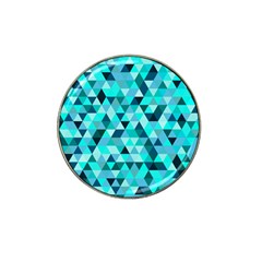 Teal Triangles Pattern Hat Clip Ball Marker by LoolyElzayat