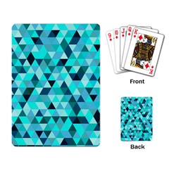 Teal Triangles Pattern Playing Cards Single Design (rectangle) by LoolyElzayat