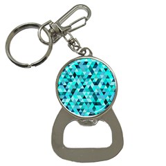 Teal Triangles Pattern Bottle Opener Key Chain by LoolyElzayat