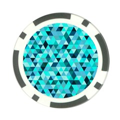 Teal Triangles Pattern Poker Chip Card Guard by LoolyElzayat