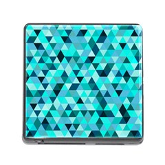 Teal Triangles Pattern Memory Card Reader (square 5 Slot) by LoolyElzayat