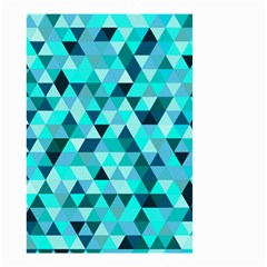 Teal Triangles Pattern Small Garden Flag (two Sides) by LoolyElzayat