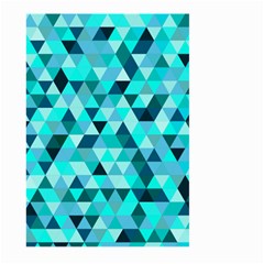 Teal Triangles Pattern Large Garden Flag (two Sides) by LoolyElzayat