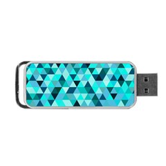 Teal Triangles Pattern Portable Usb Flash (two Sides) by LoolyElzayat