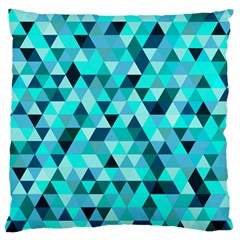 Teal Triangles Pattern Standard Flano Cushion Case (two Sides) by LoolyElzayat