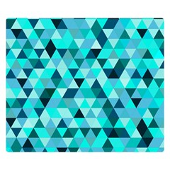 Teal Triangles Pattern Double Sided Flano Blanket (small)  by LoolyElzayat