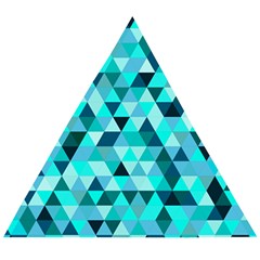 Teal Triangles Pattern Wooden Puzzle Triangle