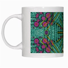 The Most Beautiful Rain Over The Stars And Earth White Mugs by pepitasart