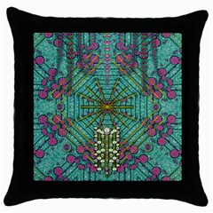 The Most Beautiful Rain Over The Stars And Earth Throw Pillow Case (black) by pepitasart