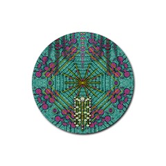 The Most Beautiful Rain Over The Stars And Earth Rubber Coaster (round)  by pepitasart