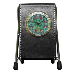 The Most Beautiful Rain Over The Stars And Earth Pen Holder Desk Clock by pepitasart