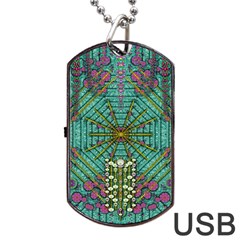 The Most Beautiful Rain Over The Stars And Earth Dog Tag Usb Flash (one Side) by pepitasart