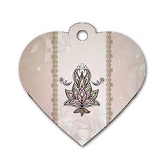 Elegant Decorative Mandala Design Dog Tag Heart (two Sides)