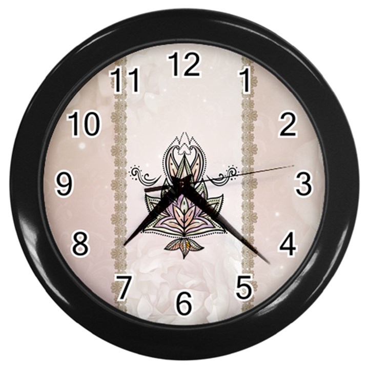 Elegant Decorative Mandala Design Wall Clock (Black)