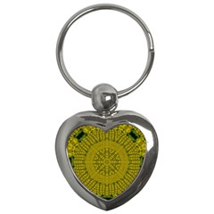 Flowers In Yellow For Love Of The Nature Key Chain (heart) by pepitasart