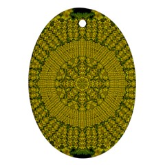 Flowers In Yellow For Love Of The Nature Oval Ornament (two Sides) by pepitasart