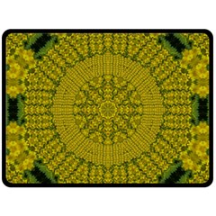 Flowers In Yellow For Love Of The Nature Fleece Blanket (large)  by pepitasart