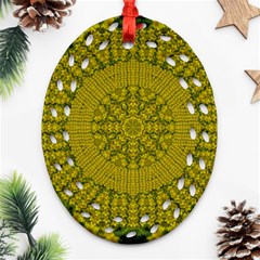 Flowers In Yellow For Love Of The Nature Ornament (oval Filigree) by pepitasart