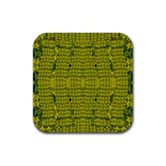 Flowers In Yellow For Love Of The Decorative Rubber Coaster (square)  by pepitasart