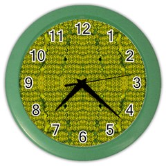 Flowers In Yellow For Love Of The Decorative Color Wall Clock by pepitasart