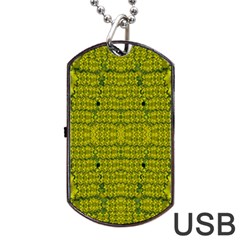 Flowers In Yellow For Love Of The Decorative Dog Tag Usb Flash (one Side) by pepitasart