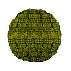 Flowers In Yellow For Love Of The Decorative Standard 15  Premium Round Cushions by pepitasart