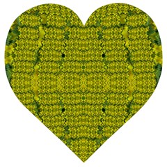 Flowers In Yellow For Love Of The Decorative Wooden Puzzle Heart by pepitasart