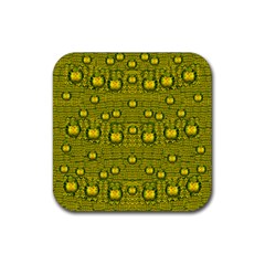 Flower Island With A Sunrise So Peaceful Rubber Coaster (square)  by pepitasart