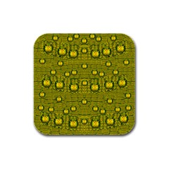 Flower Island With A Sunrise So Peaceful Rubber Square Coaster (4 Pack)  by pepitasart