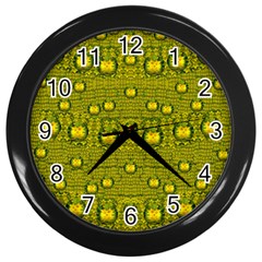 Flower Island With A Sunrise So Peaceful Wall Clock (black) by pepitasart