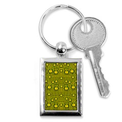 Flower Island With A Sunrise So Peaceful Key Chain (rectangle) by pepitasart