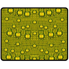 Flower Island With A Sunrise So Peaceful Double Sided Fleece Blanket (medium)  by pepitasart