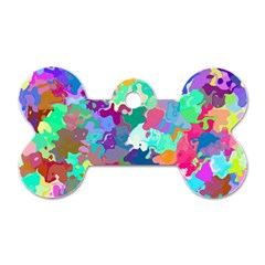 Colorful Spots                                   Dog Tag Bone (one Side) by LalyLauraFLM