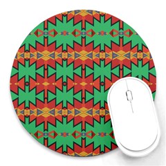 Tribal Pattern                                    Round Mousepad by LalyLauraFLM