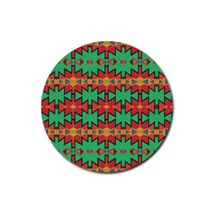 Tribal Pattern                                    Rubber Round Coaster (4 Pack) by LalyLauraFLM