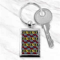 Rectangles And Other Shapes Pattern                                    Key Chain (rectangle) by LalyLauraFLM