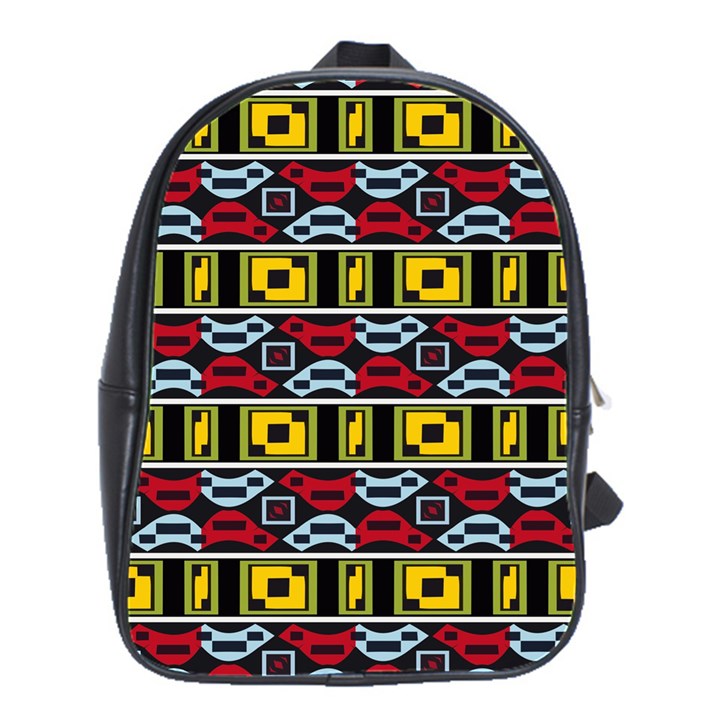 Rectangles and other shapes pattern                                    School Bag (Large)