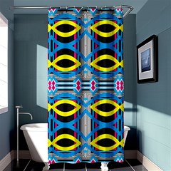 Yellow And Blue Ovals                                     Shower Curtain 36  X 72  by LalyLauraFLM